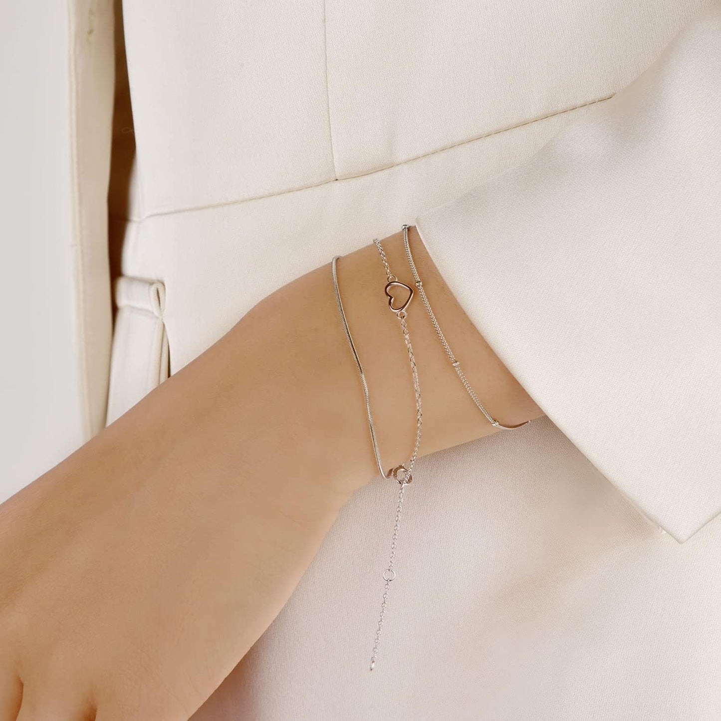 925 Silver Cubic Zirconia Adjustable Bracelet