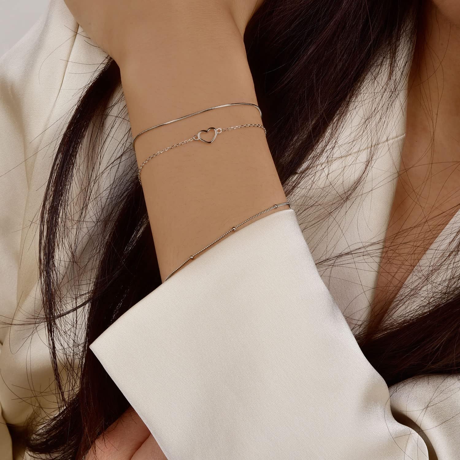 925 Silver Cubic Zirconia Adjustable Bracelet 